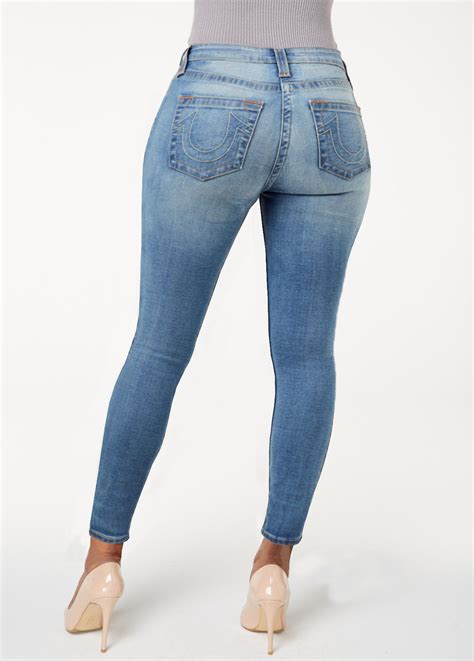 Pocket Denim Blue High Waist Skinny Jeans Img 1 High Waisted Denim