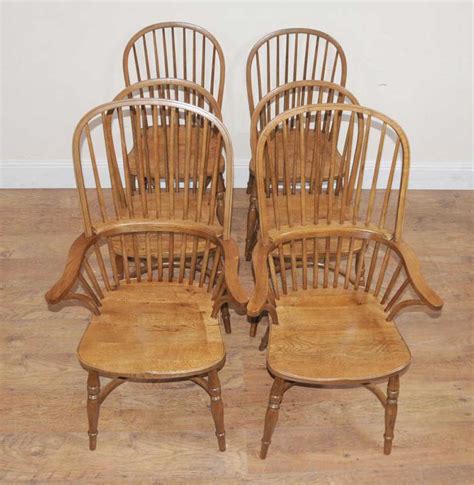 Kitchen chairs, benches & stools. 8 Oak Windsor Kitchen Dining Chairs Farmhouse Chair