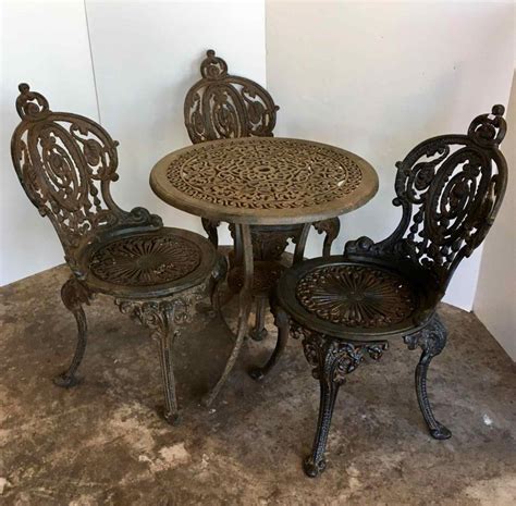 Garden furniture set bolgheri table and 4 chairs. Sold Price: CAST IRON TABLE AND 3 CHAIRS - June 4, 0119 6 ...