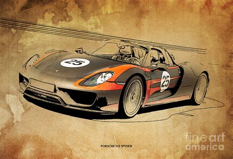 Porsche 918 Spyder Drawing By Drawspots Illustrations