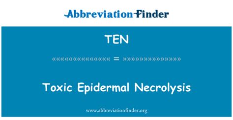 definição de TEN Necrólise epidérmica tóxica Toxic Epidermal Necrolysis