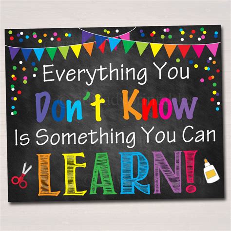 Printable Everything You Dont Know Can Learn Poster Instant Download