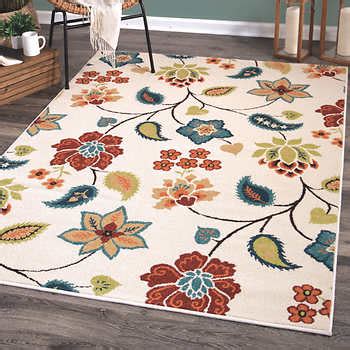 Carpet costco area rugs design ideas with flower vase plus asian rug for living room decoration. Orian Rugs Garden Chintz Ivory Indoor/Outdoor Area Rug