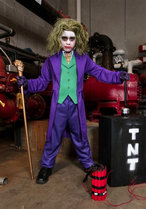 Deluxe Boys Dark Knight Joker Costume Kids Batman Joker Costumes