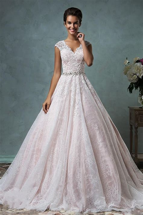 2016 Luxury Lace Wedding Dresses Cap Sleeves Gorgeous A