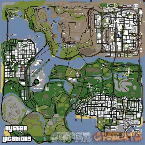 Oyster Locations Map Grand Theft Auto San Andreas Guide
