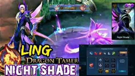 New Skin Ling Night Shade And Gameplay Global 5 Ling
