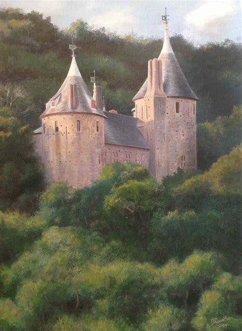 Architectural Painting Oils On Canvas Castle Coch Wales