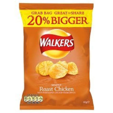 Walkers Grab Bag Roast Chicken Flavour Crisps 60g Approved Food