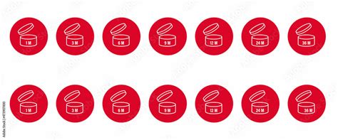 After Opening Use Icons Expiration Date Symbols Vector Stock