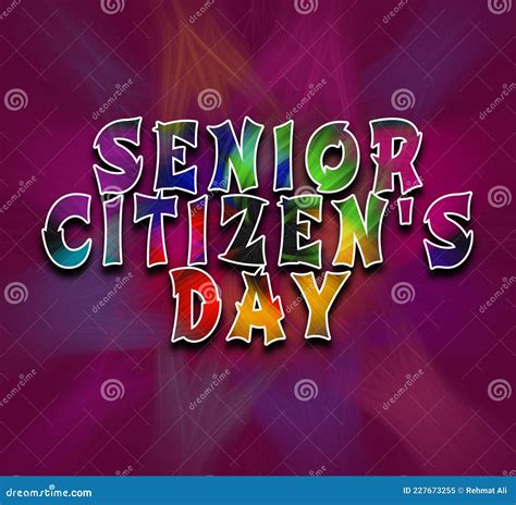 Happy Senior Citizen S Day August Calendar Workplace Text Effect On