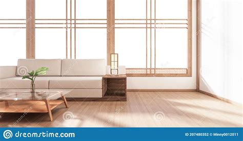 The Wooden Interior Designzen Modern Living Room Japanese Style3d