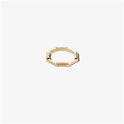 Gucci 18k Yellow Gold Link To Love Mirrored Ring Modesens