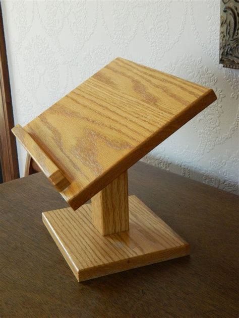 Cook Book Stand Mini Podium Oak Stand Book by LightandLaughter | Wooden