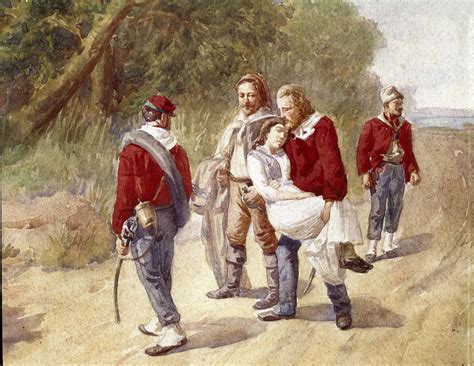 The Italian Patriot Giuseppe Garibaldi Transports His Wife Anita