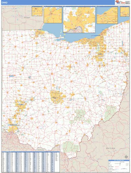 Ohio Zip Code Wall Map Basic Style By Marketmaps Maps Of Ohio
