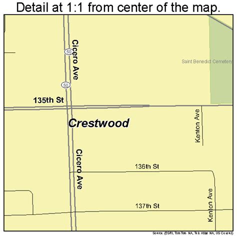 Crestwood Illinois Street Map 1717497