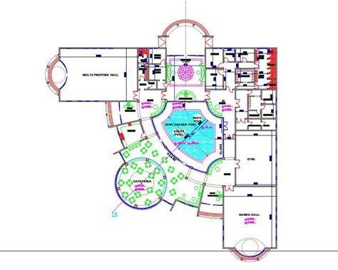 Club House Construction Detail D Model In Dwg Autocad File Cadbull