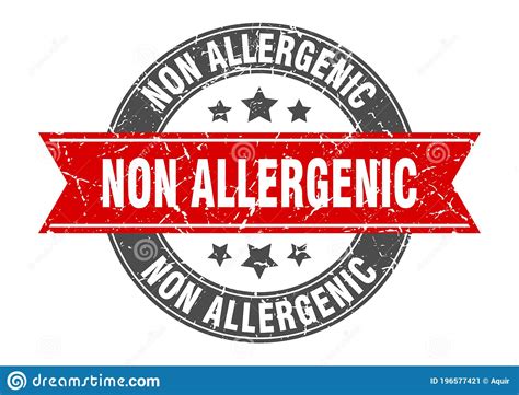 Non Allergenic Round Ribbon Isolated Label Non Allergenic Sign Vector