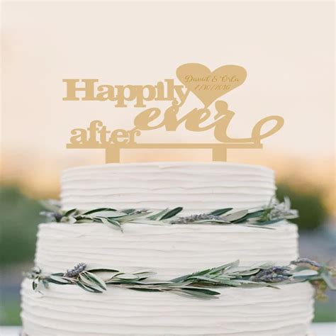 Happily Ever After Wedding Cake Topper Love Cake Topperrustic Cake
