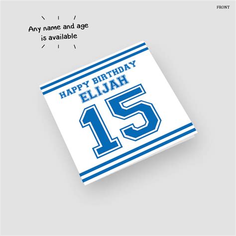 Personalised 15th Birthday Card Happy 15th Birthday Etsy Uk