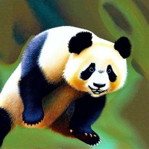 A Jumping Panda By Bill Watterson Stable Diffusion Openart