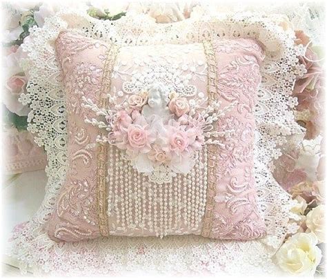 lovely vintage pink pillow with lace shabby pillows shabby chic pillows chic pillows