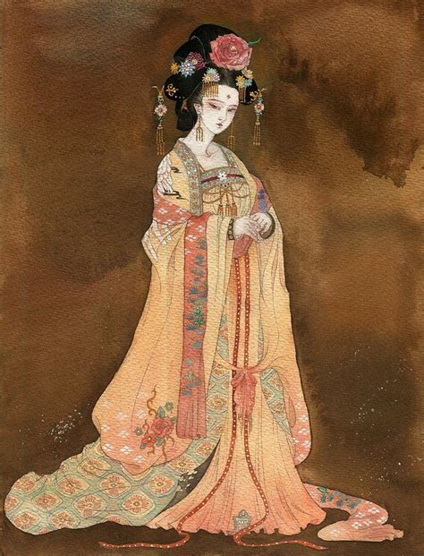 Traditional Chinese Fashion 霓裳 By Illustrator Kuzi Chinese Art Girl