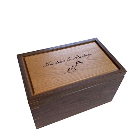 large keepsake box personalized walnut and cherry mad tree woodcrafts