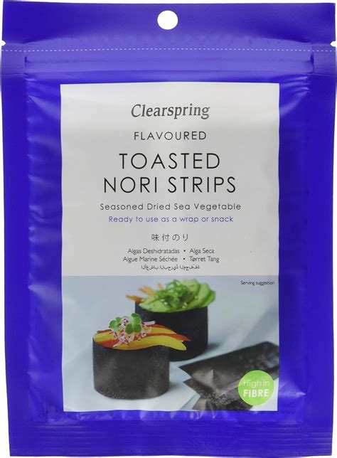 Clearspring Japanese Flavoured Toasted Nori Strips Dried Sea Vegetable Bigamart