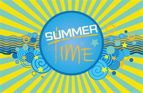 Trendy Colorful Summer Time Poster Stock Illustration Illustration Of