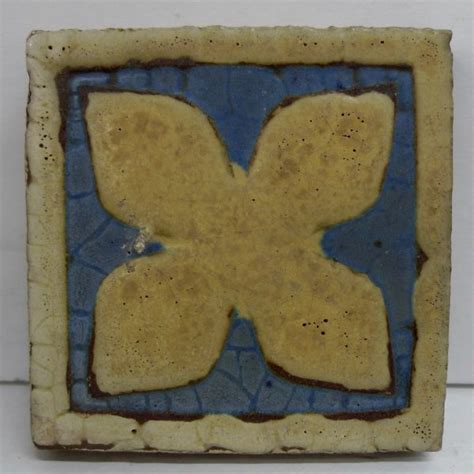 Grueby Antique Tiles With Leaf 4 Wells Tile And Antiques On Line
