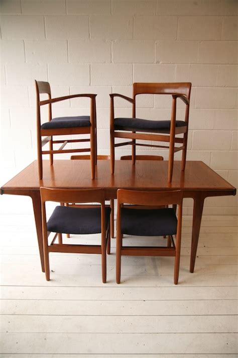 1960s Teak Dining Table And Chairs Cream And Chrome