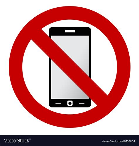 No Mobile Phone Sign Royalty Free Vector Image