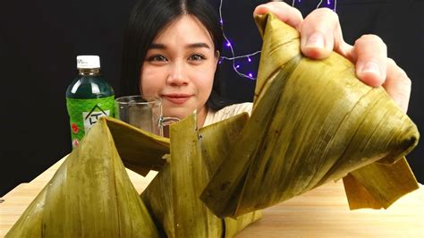 Zongzi Sticky Rice Dumplings Asmr Mukbang Three Huge 粽子 Youtube