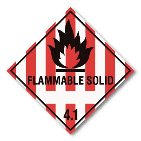 Flammable Solid Labels With White Box