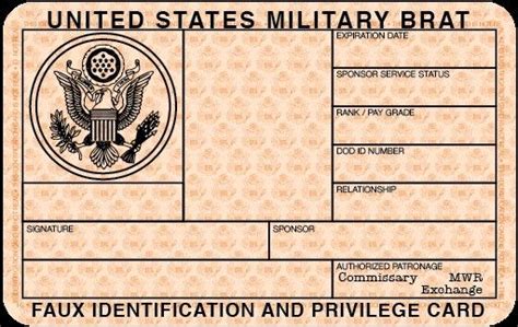Free Blank Military ID Card Template in 2020 | Id card template, Card template, Passport template