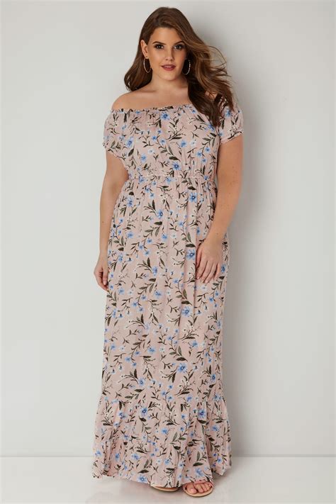 Light Pink Floral Maxi Dress Plus Size 16 To 36
