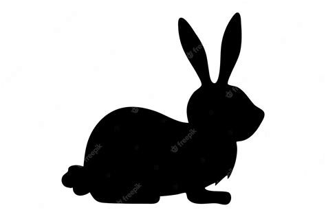Premium Vector Standing Rabbit Silhouette Vector Isolated On White