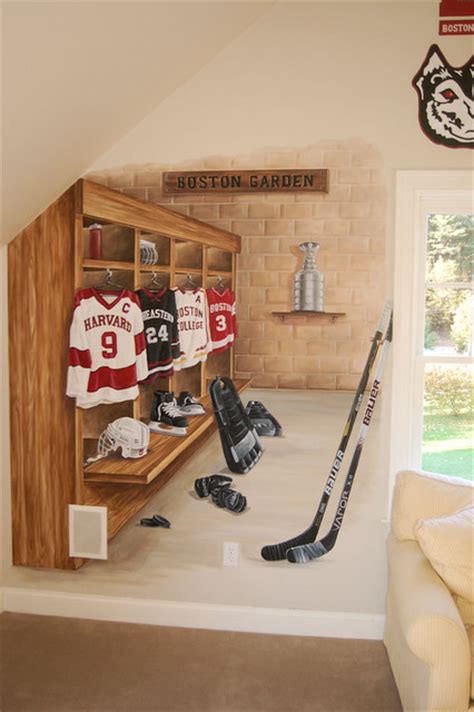 The sports mural is 4. Sports Murals - Traditional - Kids - boston - by MacMurrayDesigns