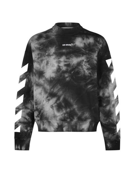 Off White Co Virgil Abloh Arrow Tie Dye Skate Sweatshirt In Black For