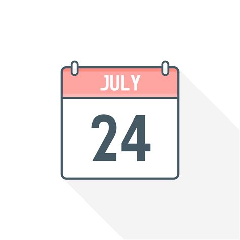 24th July Calendar Icon July 24 Calendar Date Month Icon Vector