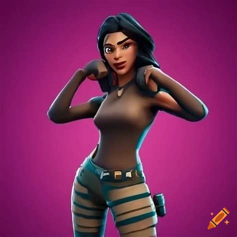 Brown Skinned Fortnite Character With Black Hair And Brown Eyes