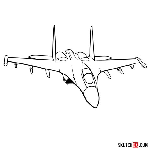 How To Draw Sukhoi Su 35 Jet Plane Drawing Easy Drawings Drawings