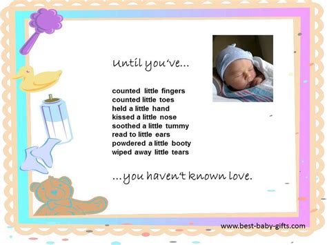 You know how sometimes you just have to give somebody something, even though the occasion isn't for a few days weeks? New Baby Poems: quotes, verses and sayings for newborn ...
