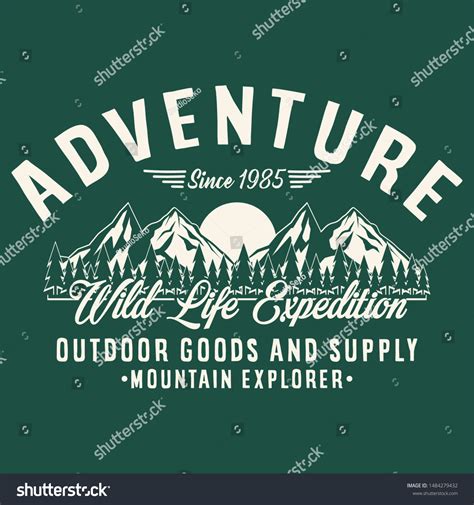 Wild Life Expedition Mountain Explorer Adventure Stock Vector Royalty