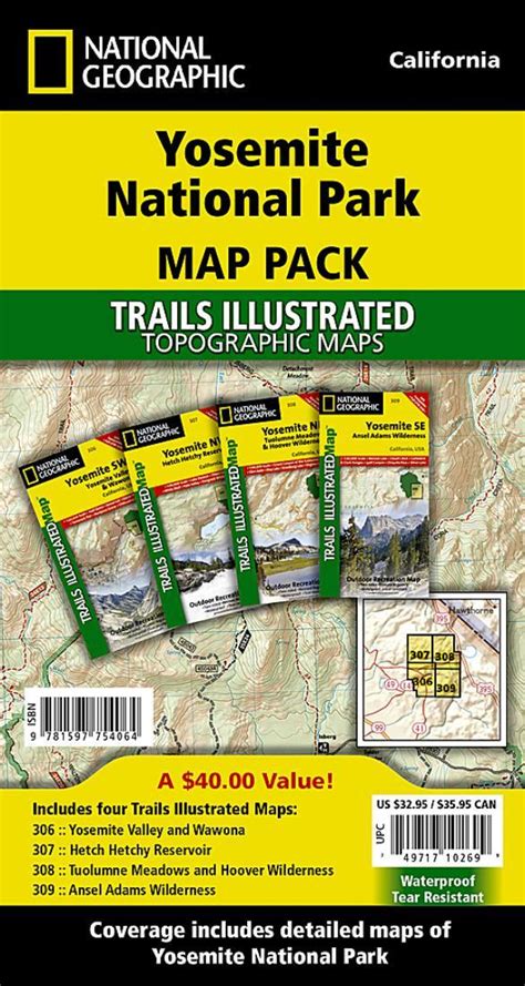 Yosemite National Park Map Pack By National Geographic