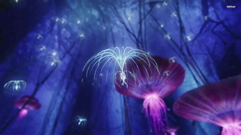 Download Avatar Pandora Purple Flying Jelly Fish Wallpaper
