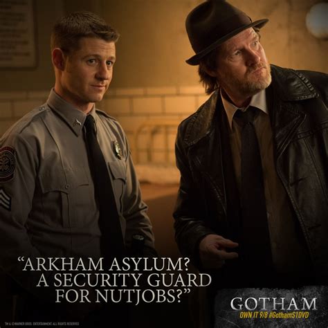 Two Men In Suits And Ties Standing Next To Each Other With The Caption Arkham Asym A Security