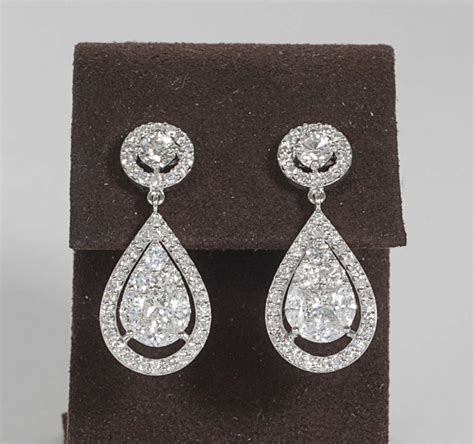 Elegant Illusion Diamond Dangle Earrings In 2020 Drop Earrings